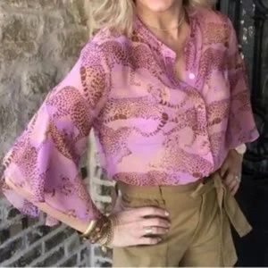 CAbi Minx Blouse Top - Animal Print